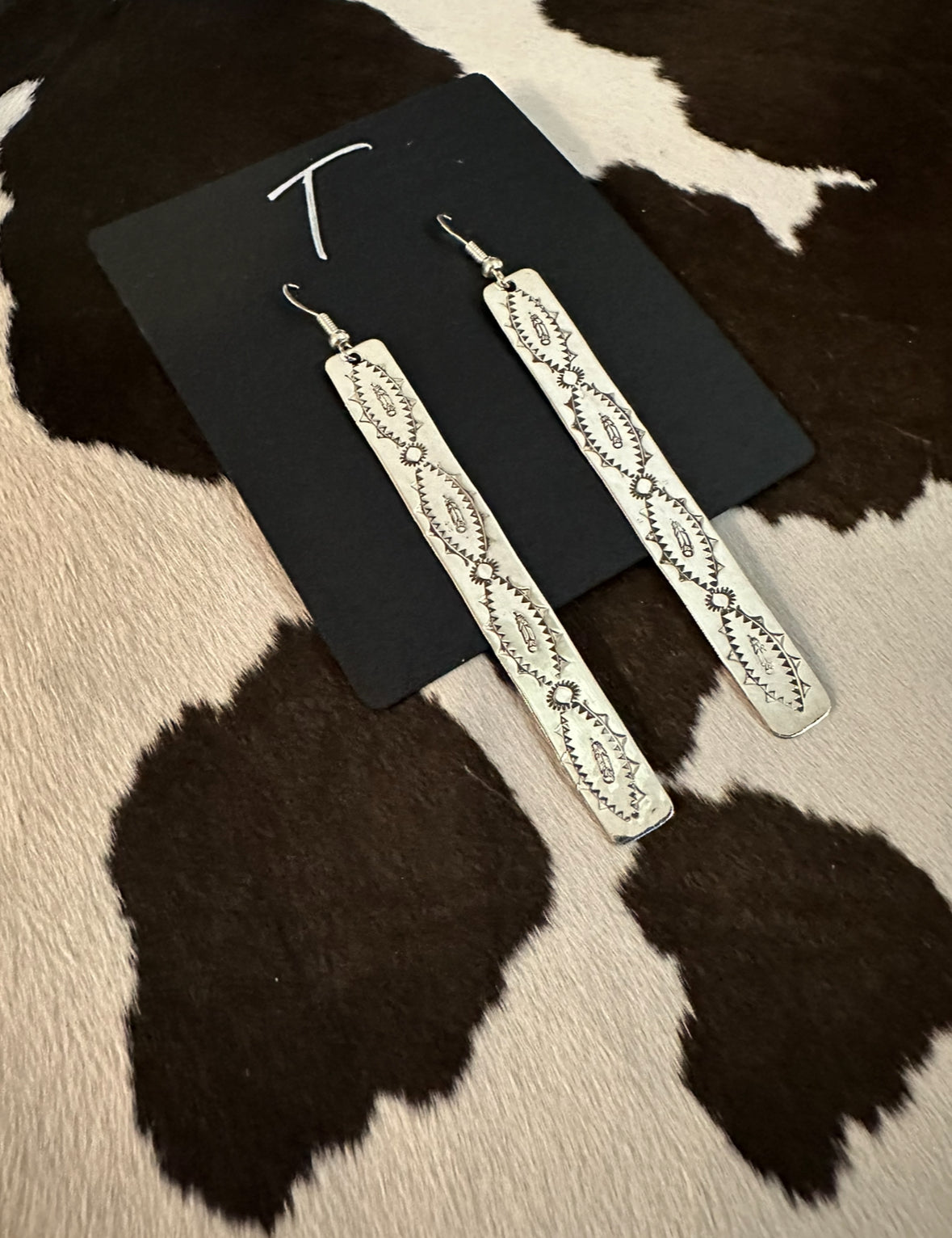Silver Navajo Design Earrings