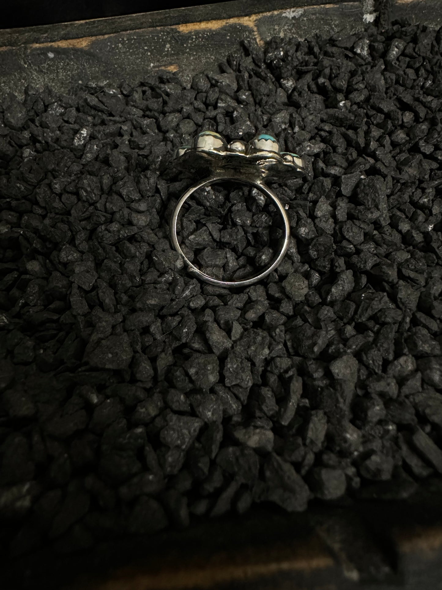 Turquoise Cluster Adjustable Ring