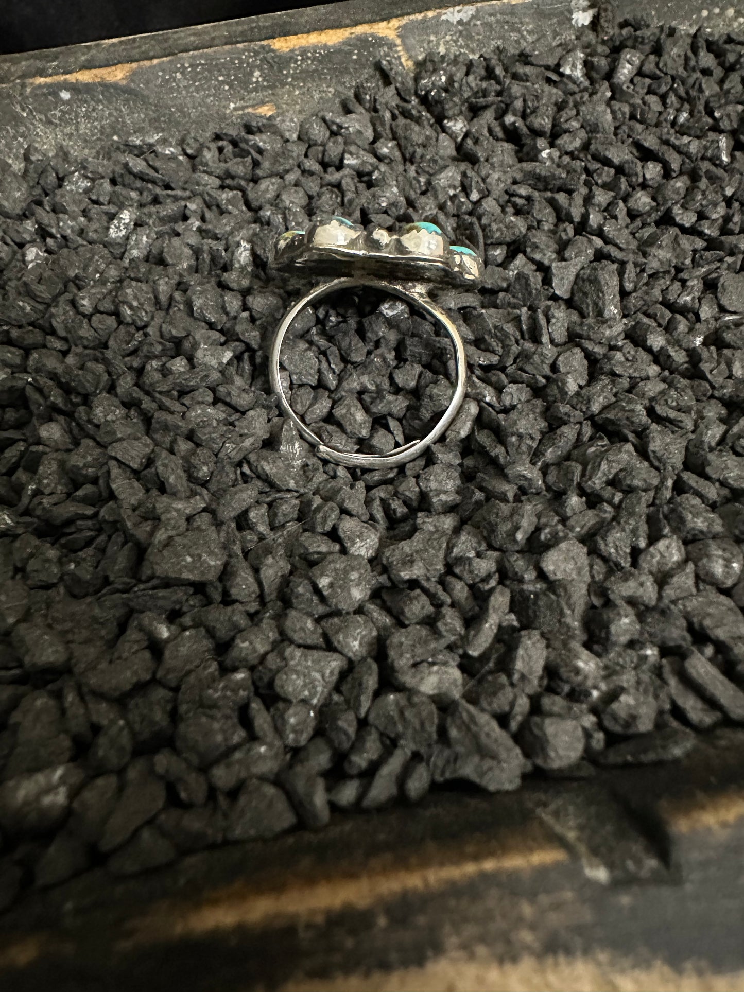 Turquoise Cluster Adjustable Ring