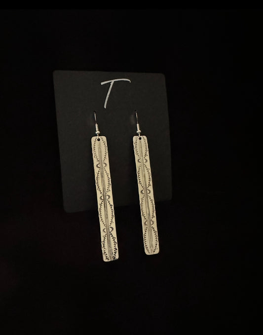 Silver Navajo Design Earrings