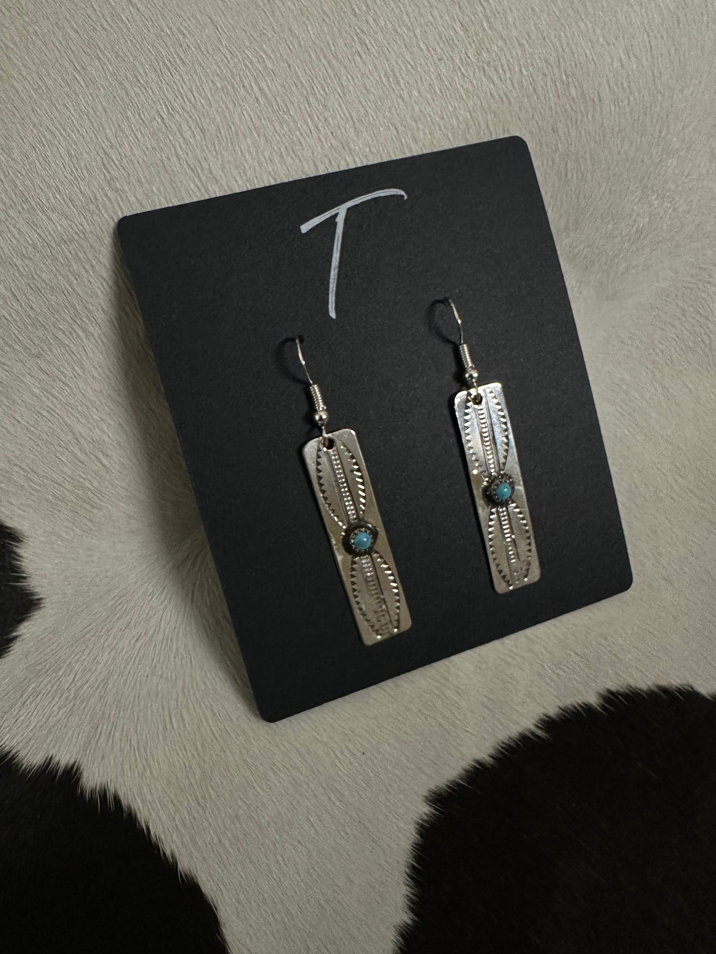 Turquoise Navajo Design Earrings