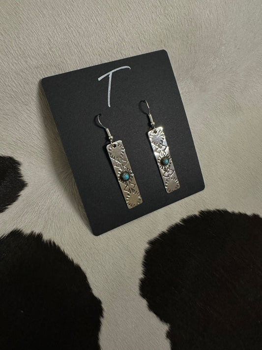 Turquoise Navajo Design Earrings